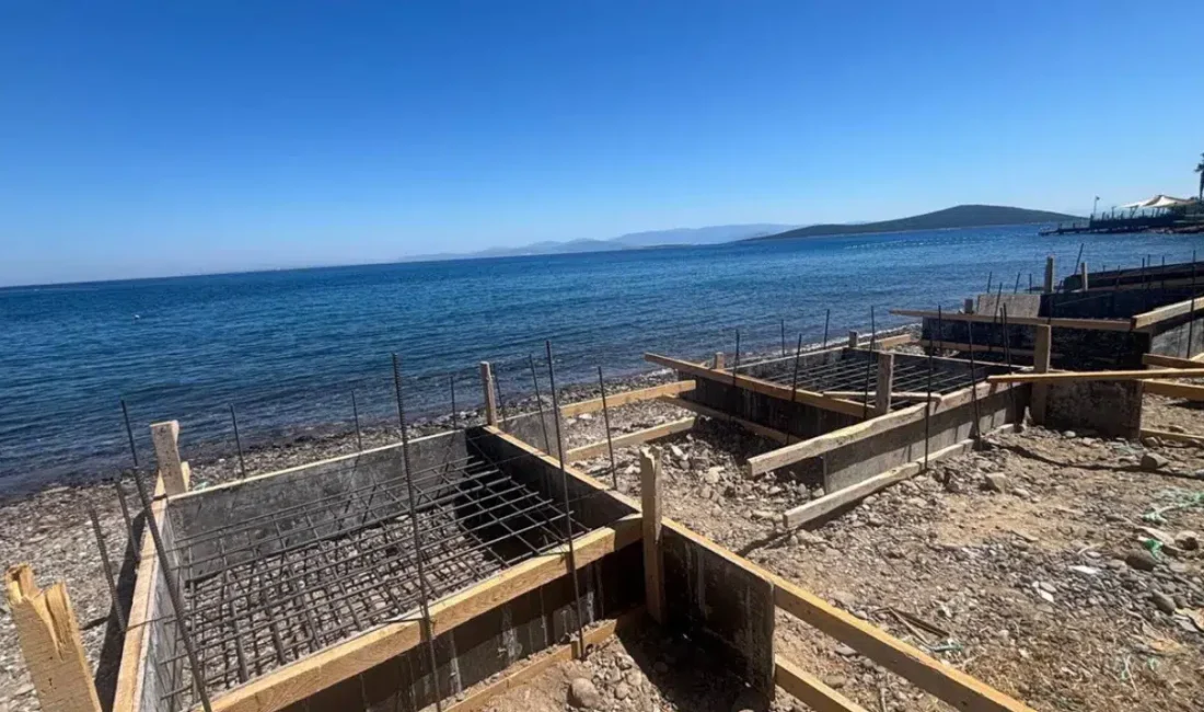 Muğla’nın dünyaca ünlü turizm merkezi Bodrum’da, sahil şeridine izinsiz şekilde