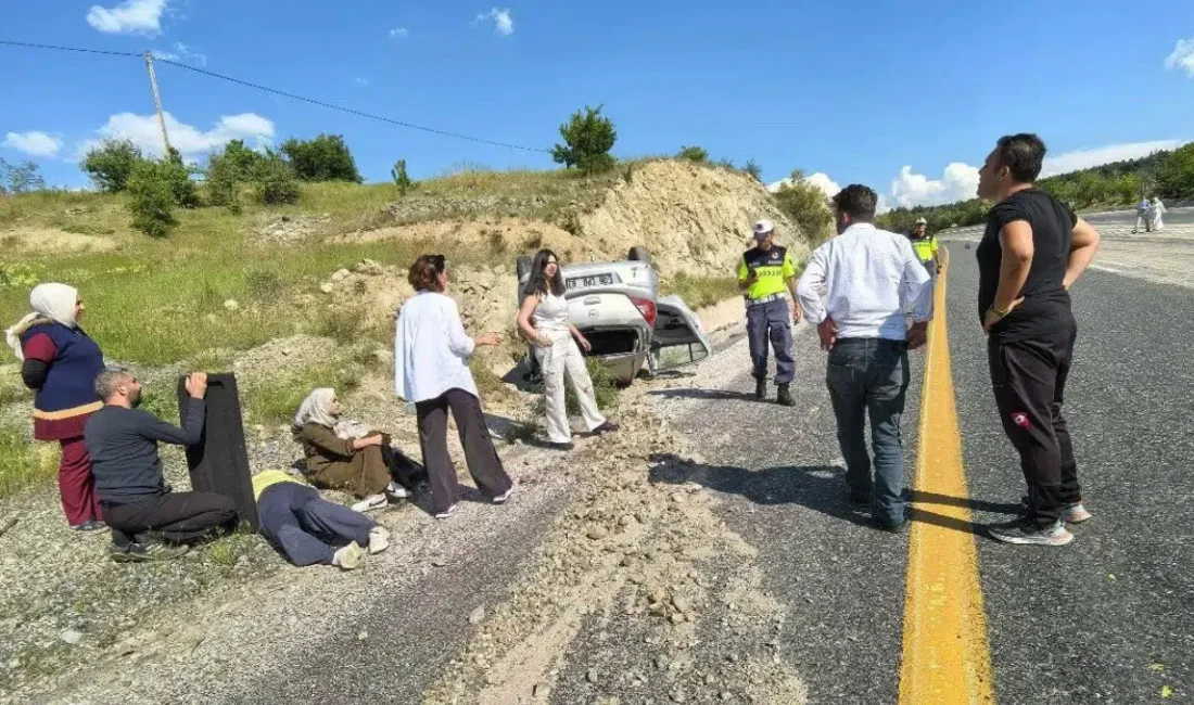 Elazığ’da sürücüsünün direksiyon hakimiyetini kaybetmesi sonucu kontrolden çıkan bir otomobil