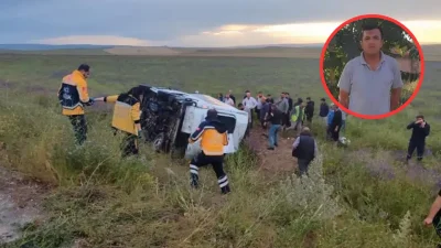 Konya’nın Kulu ilçesinde yağışlı havanın etkisiyle kontrolden çıkan işçi servisinin