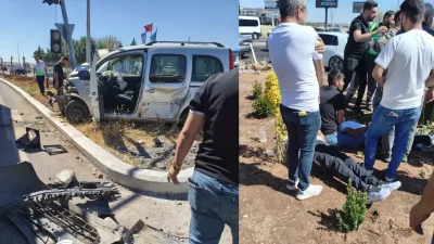 Diyarbakır’ın Bağlar ilçesinde iki otomobilin çarpışması sonucu meydana gelen feci