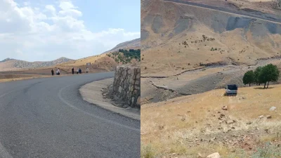 Siirt’in Kurtalan ilçesinde kontrolden çıkan bir kamyonetin şarampole devrilmesi sonucu