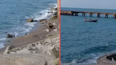 Zonguldak’ın Çaycuma ilçesindeki Filyos Sahili’nde kıyıya vuran ve askeri amaçlı