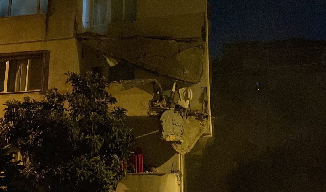 İstanbul Küçükçekmece’de beş katlı bir apartmanın balkonlarında meydana gelen ani
