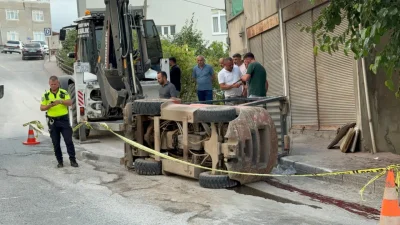 Samsun’un Canik ilçesinde rampa aşağı indiği sırada birdenbire kontrolden çıkan
