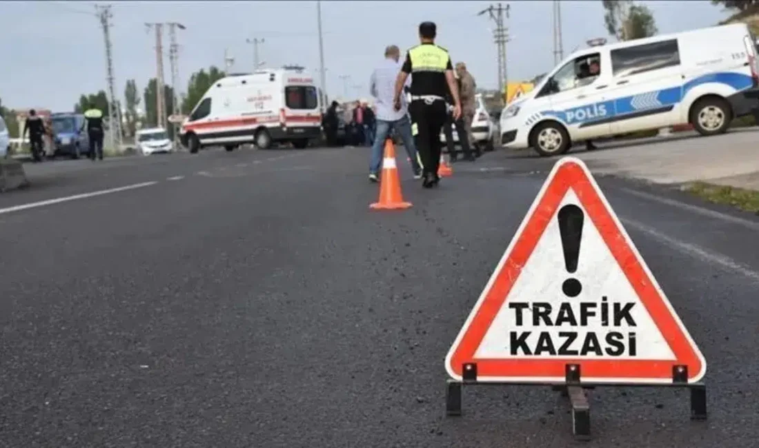 Amasya’nın Taşova ilçesinde kontrolden çıkan bir minibüsün aydınlatma direğine ve