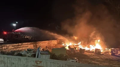 Erzincan’da Keresteciler Sitesi yakınlarındaki boş arazide aniden yükselen alevler büyük