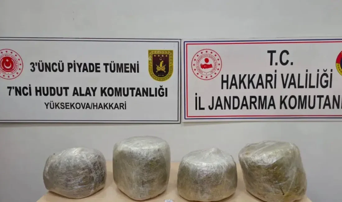 Hakkari’nin Yüksekova ilçesinde jandarma ekiplerinin titiz takibi sonucu gerçekleştirilen uyuşturucu
