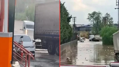 Kocaeli’de etkili olan şiddetli sağanak yağış, kent genelinde hayatı adeta