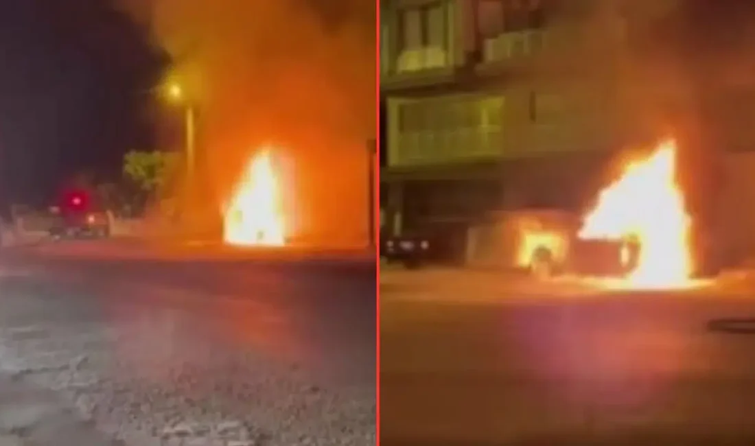 Muğla’nın Dalaman ilçesinde park halinde duran elektrikli bir otomobil, henüz