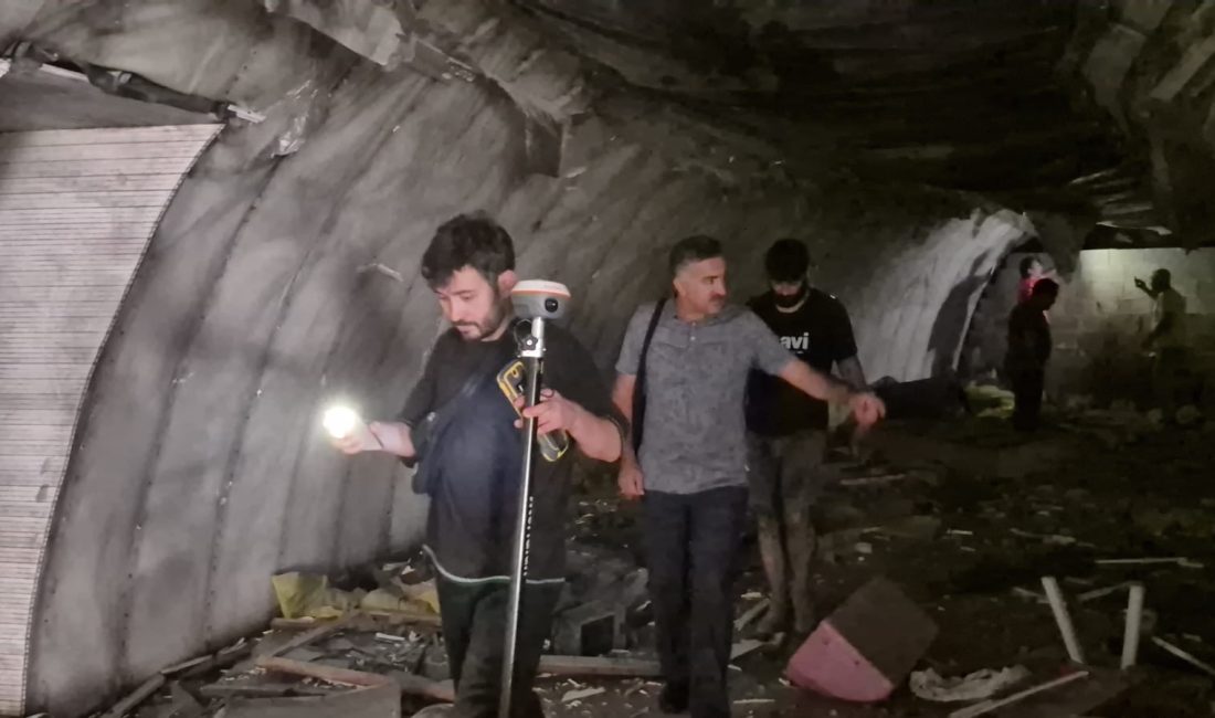 Zonguldak kent merkezindeki bir iş hanının yıkımı sırasında tesadüfen ortaya