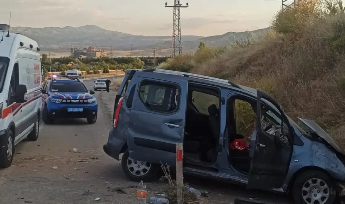 Elazığ-Bingöl karayolunda kontrolden çıkan hafif ticari aracın bariyerlere ok gibi