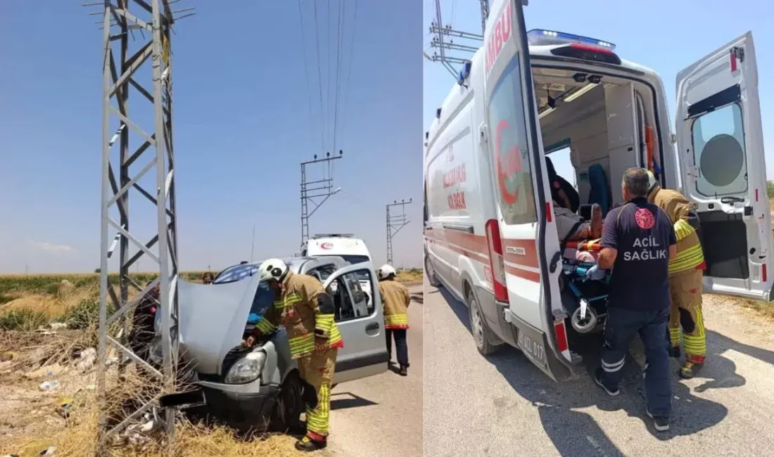 Hatay’ın Reyhanlı ilçesinde hafif ticari aracın elektrik direğine çarpması sonucu