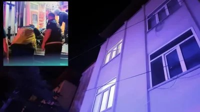 Aksaray’da eşinin kapıyı açmaması üzerine çatıdan sarkan ve evine girmeye