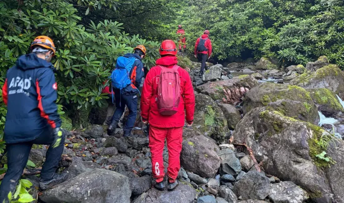 Rize’nin Fındıklı ilçesinde balık avlamak için çıktıkları yolda, sık ormanlık