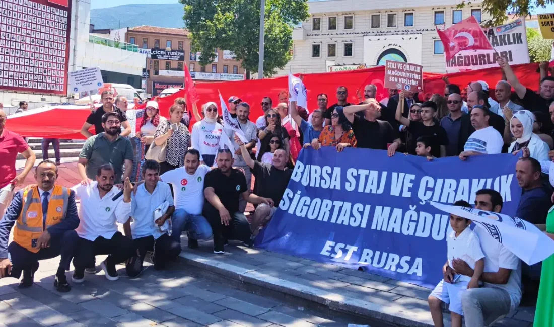 Staj ve Çıraklık Sigortası Mağdurları Federasyonu öncülüğünde Bursa’da bir araya