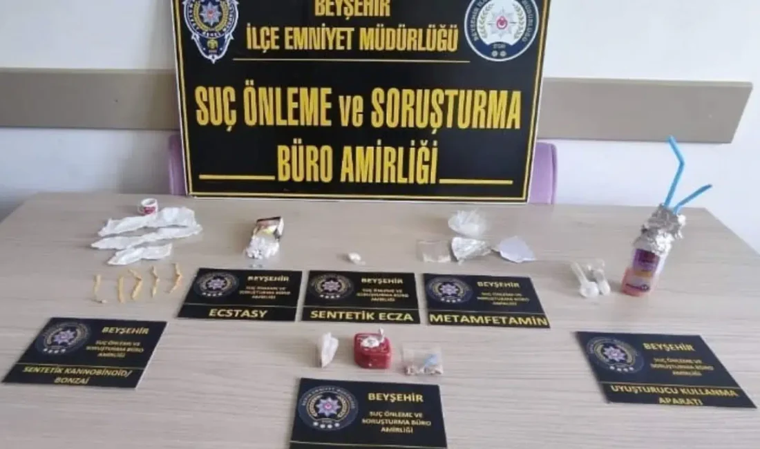 Konya’nın Beyşehir ilçesinde polis ekiplerinin şüphe üzerine durdurduğu bir araçta