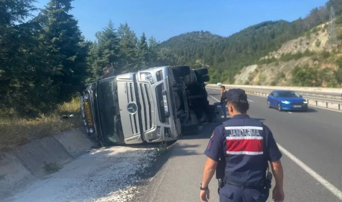 Bilecik’te D-650 karayolu üzerinde seyir halinde olan bir tır, sürücüsünün