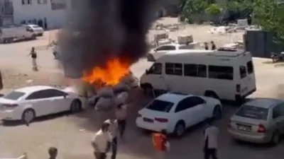 Adıyaman’ın Kahta ilçesinde iş merkezlerinin hemen önünde başlayan ve kısa
